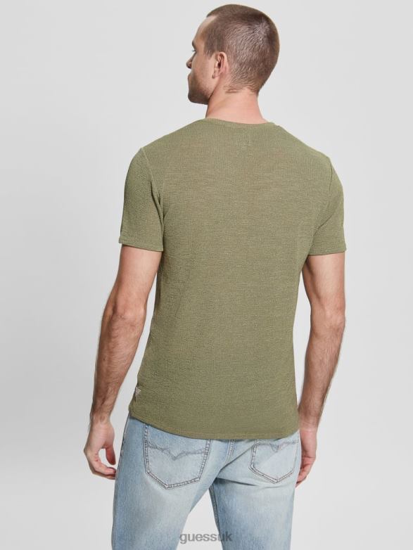 GUESS Men Gauze Tee Dusty Olive Apparel V28V64010