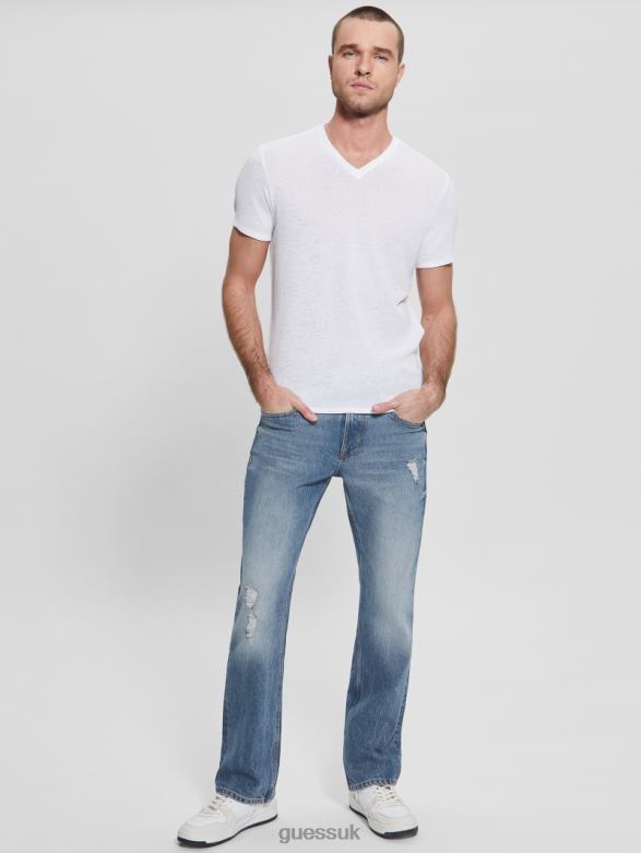 GUESS Men Gauze Tee Pure White Apparel V28V64004