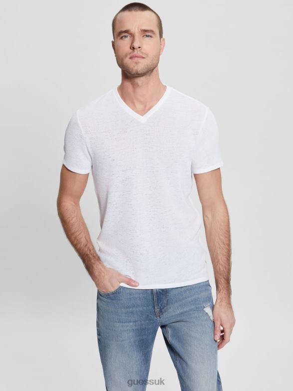 GUESS Men Gauze Tee Pure White Apparel V28V64004