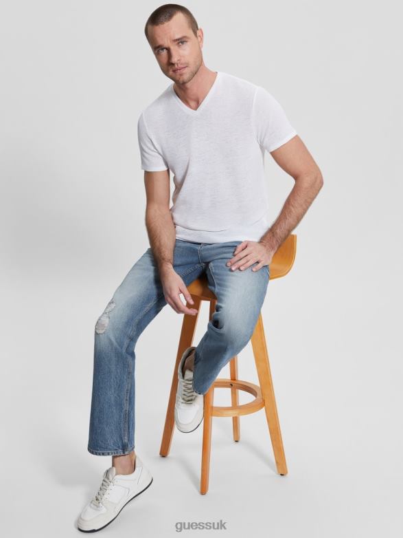 GUESS Men Gauze Tee Pure White Apparel V28V64004