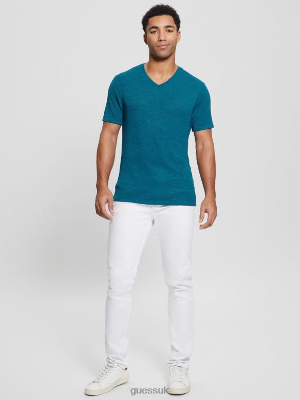 GUESS Men Gauze Tee Reef Blue Apparel V28V64081