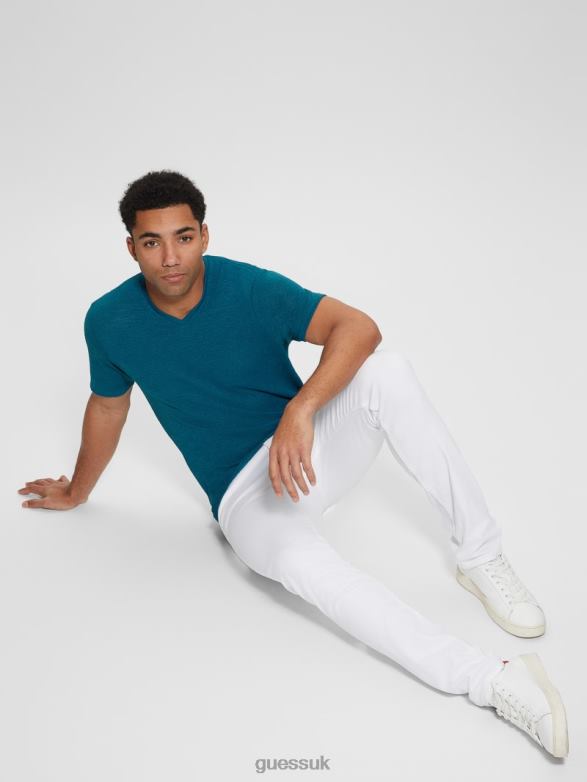 GUESS Men Gauze Tee Reef Blue Apparel V28V64081