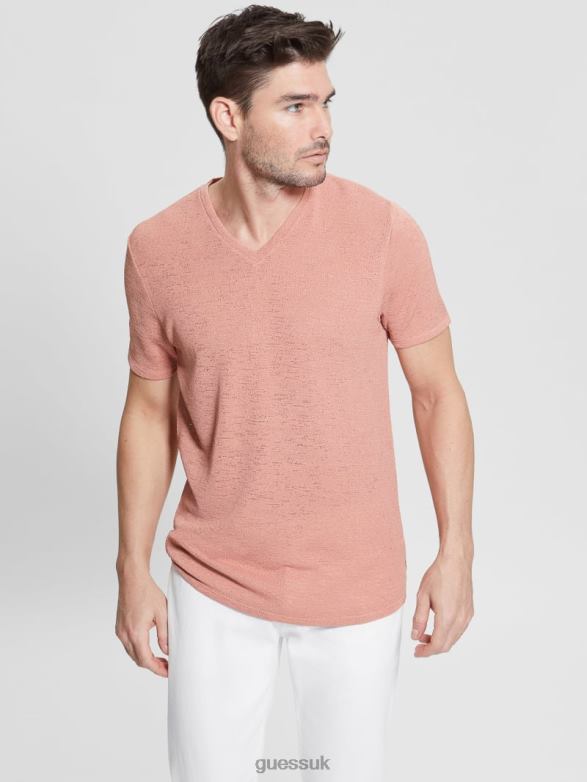 GUESS Men Gauze Tee Satin Rose Apparel V28V64021