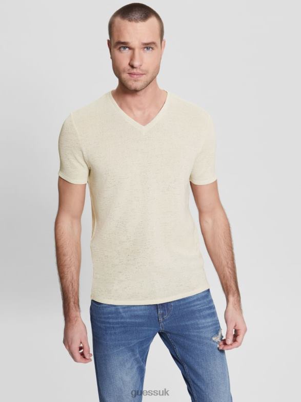 GUESS Men Gauze Tee White Smoke Apparel V28V64000