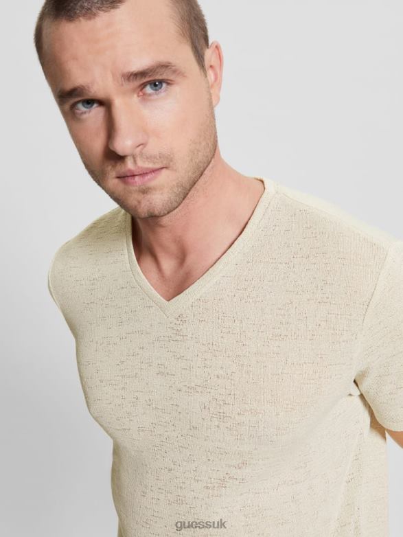 GUESS Men Gauze Tee White Smoke Apparel V28V64000