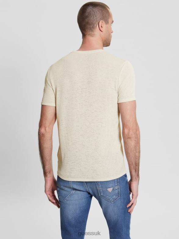 GUESS Men Gauze Tee White Smoke Apparel V28V64000