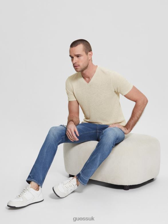 GUESS Men Gauze Tee White Smoke Apparel V28V64000