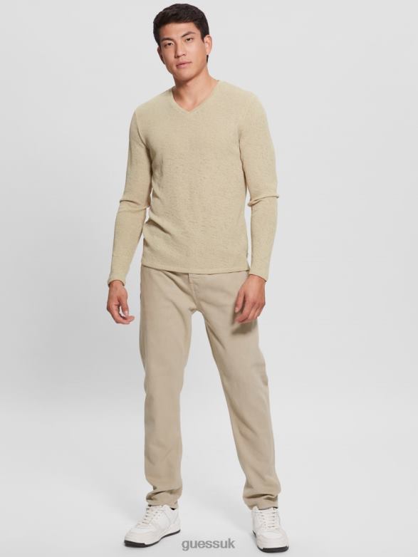 GUESS Men Long-Sleeve Gauze Tee Cemento Apparel V28V63965
