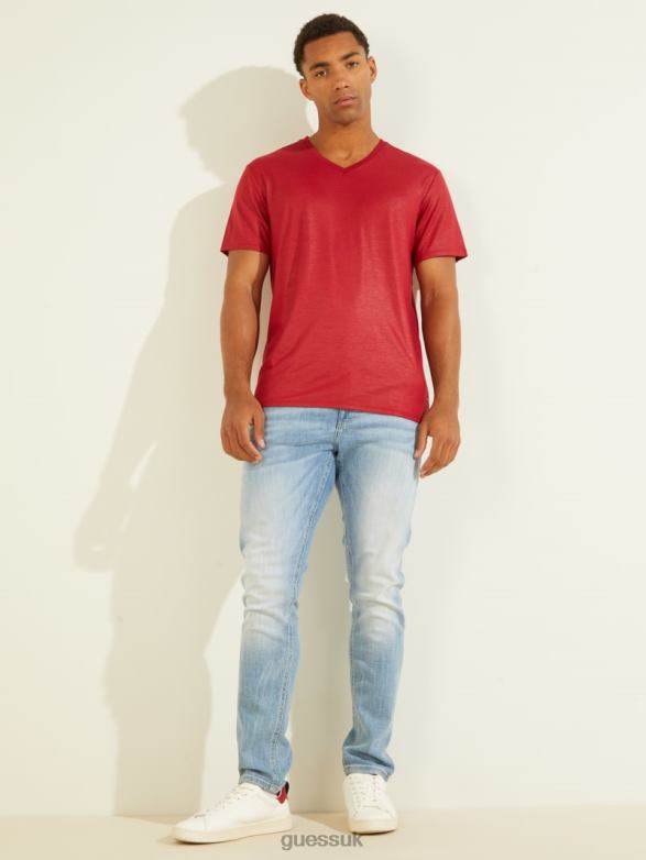 GUESS Men Mason V-Neck Tee Chili Red Apparel V28V64123