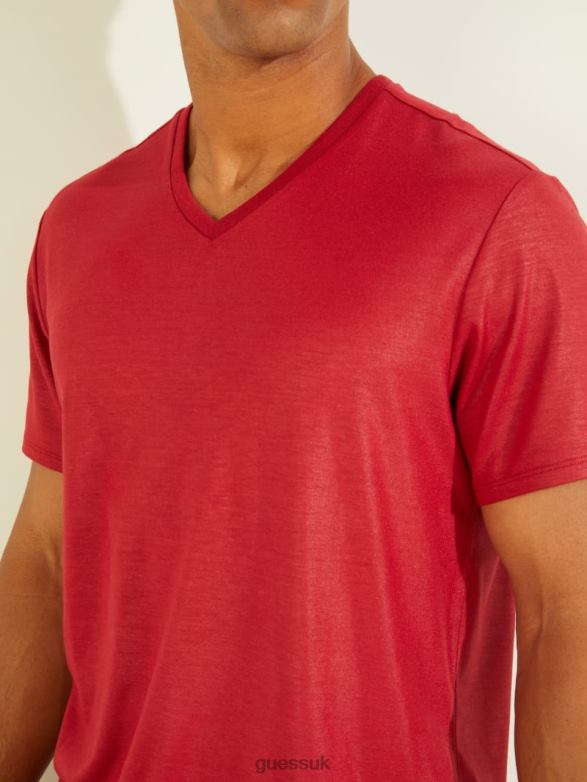 GUESS Men Mason V-Neck Tee Chili Red Apparel V28V64123