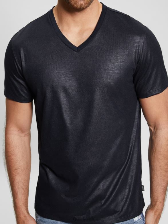 GUESS Men Mason Yoke V-Neck Tee Bleu Elegant Apparel V28V63981