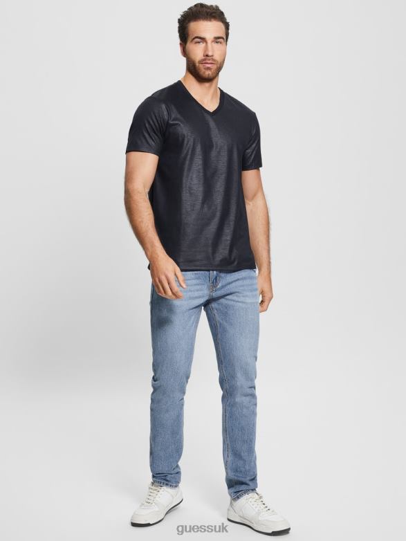 GUESS Men Mason Yoke V-Neck Tee Bleu Elegant Apparel V28V63981