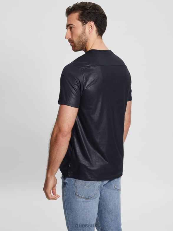 GUESS Men Mason Yoke V-Neck Tee Bleu Elegant Apparel V28V63981
