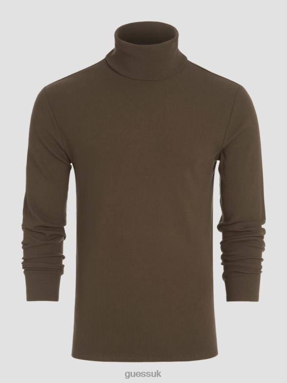GUESS Men Mateo Turtleneck Tee Bittersweet Cocoa Apparel V28V64087