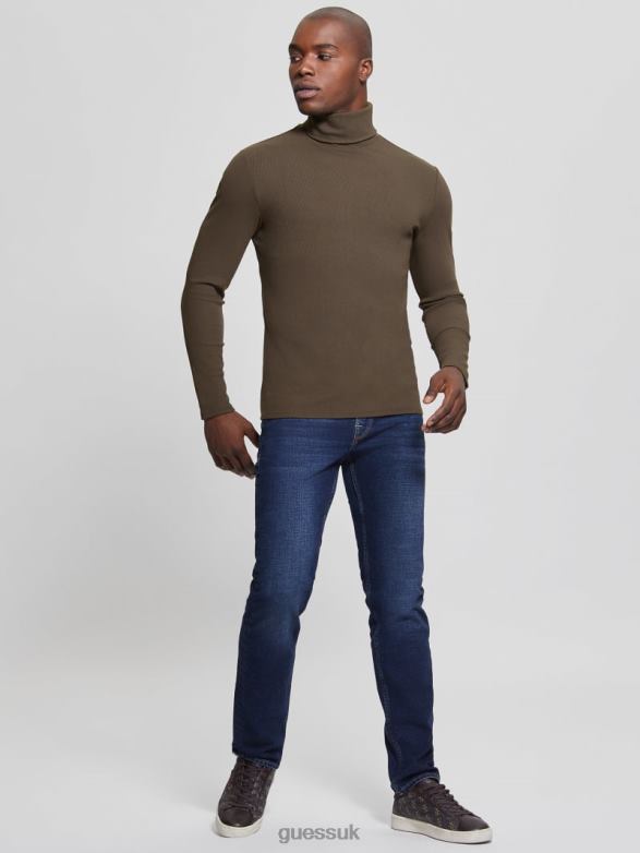 GUESS Men Mateo Turtleneck Tee Bittersweet Cocoa Apparel V28V64087