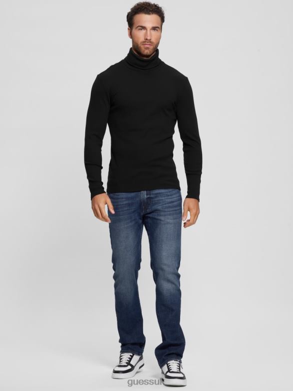 GUESS Men Mateo Turtleneck Tee Black Apparel V28V64137