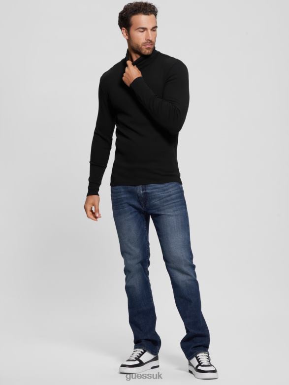 GUESS Men Mateo Turtleneck Tee Black Apparel V28V64137