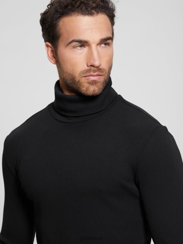 GUESS Men Mateo Turtleneck Tee Black Apparel V28V64137