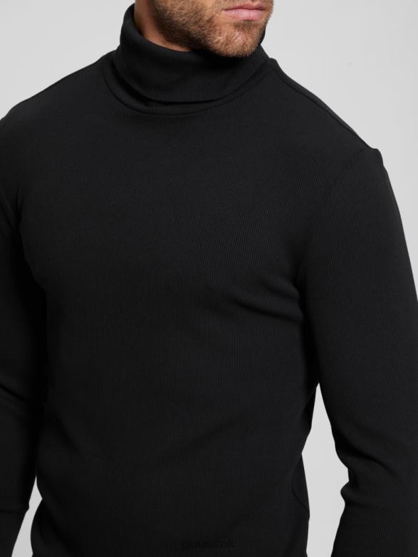 GUESS Men Mateo Turtleneck Tee Black Apparel V28V64137