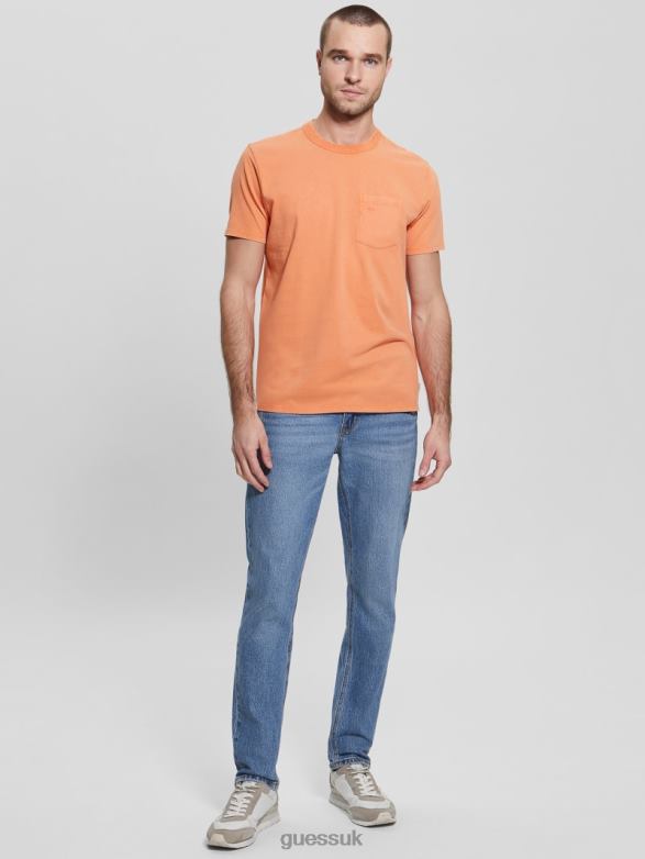 GUESS Men Pocket Tee Saffron Peach Multi Apparel V28V64060