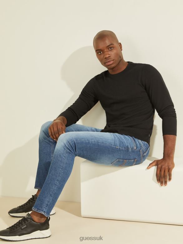 GUESS Men Zuma Long-Sleeve Tee Black Apparel V28V64059
