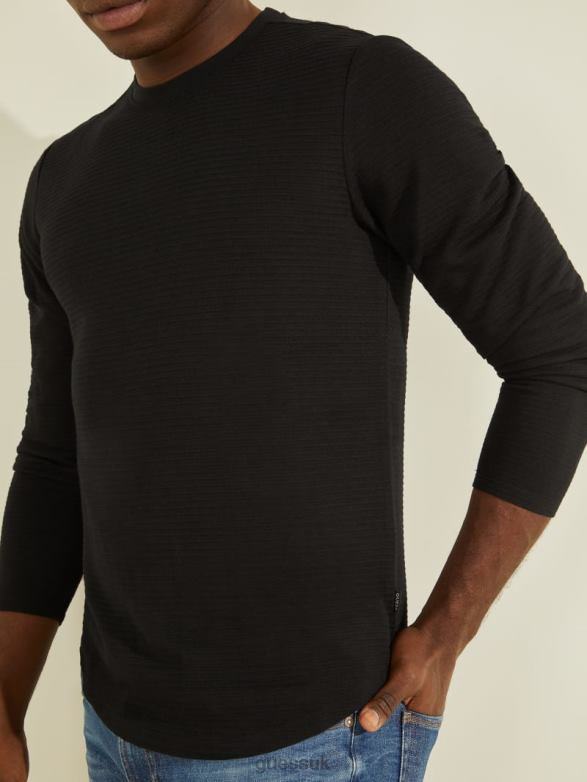 GUESS Men Zuma Long-Sleeve Tee Black Apparel V28V64059