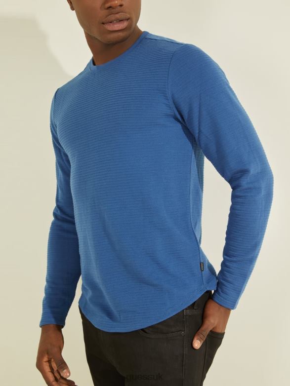 GUESS Men Zuma Long-Sleeve Tee Open Waters Apparel V28V64089