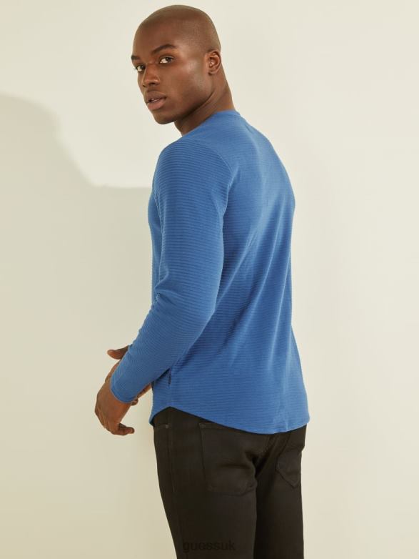 GUESS Men Zuma Long-Sleeve Tee Open Waters Apparel V28V64089