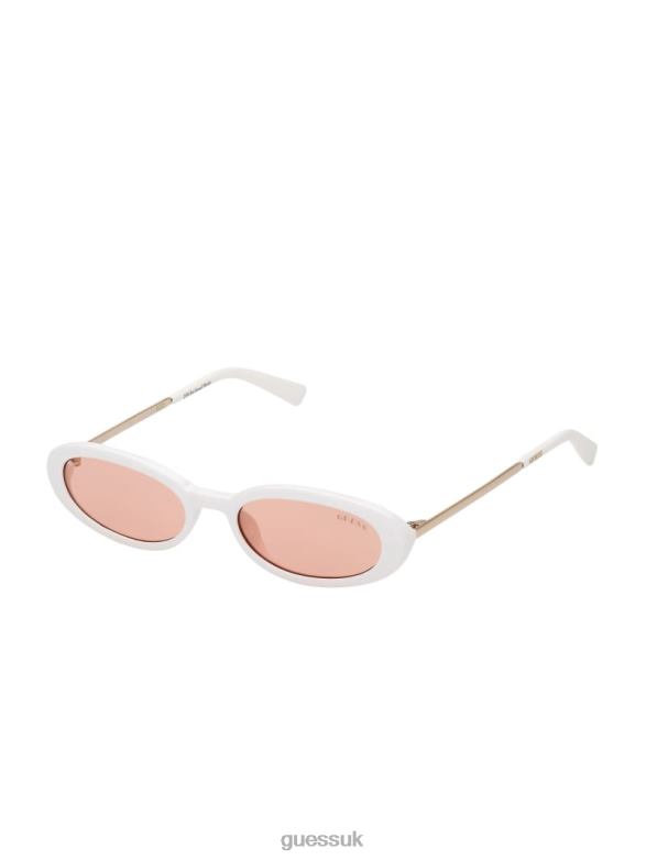 GUESS Unisex Originals Oval Sunglasses White Accessory V28V63745