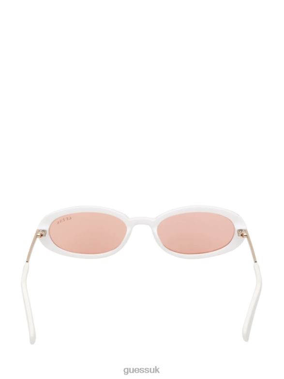 GUESS Unisex Originals Oval Sunglasses White Accessory V28V63745