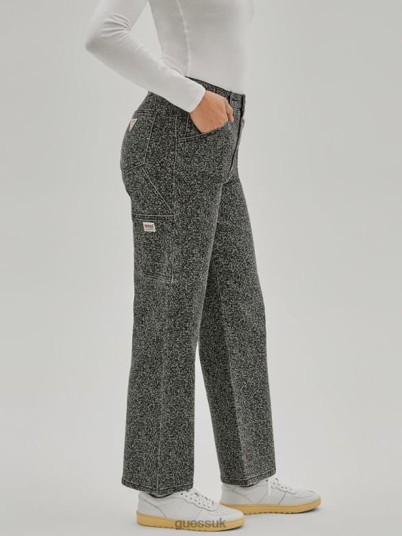 GUESS Unisex Originals Composition Print Carpenter Jeans Bamboo Stick Apparel V28V6130