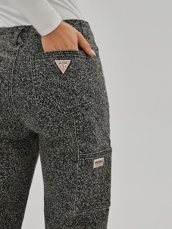GUESS Unisex Originals Composition Print Carpenter Jeans Bamboo Stick Apparel V28V6130