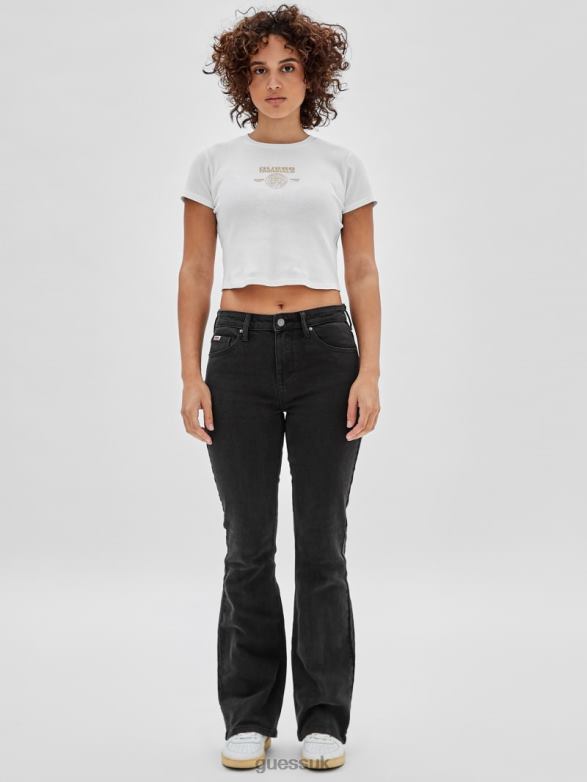 GUESS Unisex Originals Kit Bootcut Jeans Go Hyde Blk Wash Apparel V28V6172