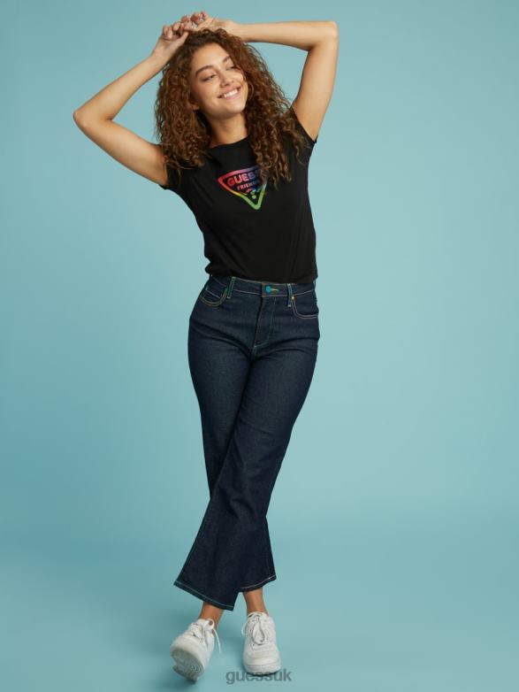 GUESS Unisex FriendsWithYou Logo Baby Tee Black Apparel V28V61284