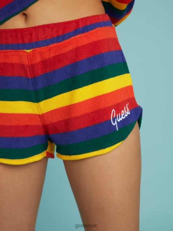 GUESS Unisex FriendsWithYou Striped Shorts Fwy Saffron Tea Stripe Apparel V28V62167