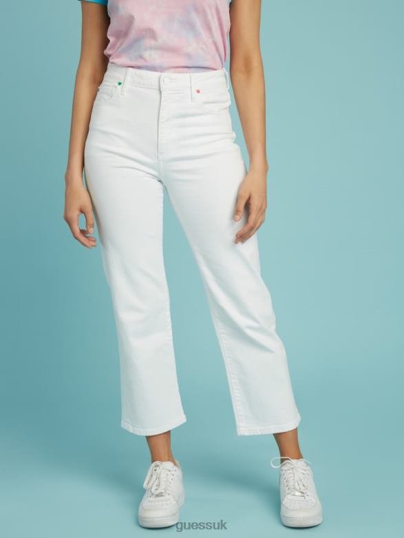 GUESS Unisex FriendsWithYou Super High-Rise Jeans Pure White Apparel V28V6162