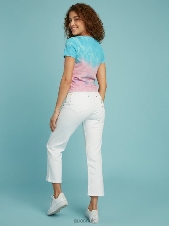 GUESS Unisex FriendsWithYou Super High-Rise Jeans Pure White Apparel V28V6162