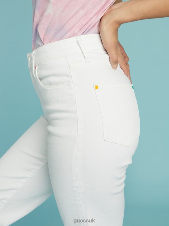 GUESS Unisex FriendsWithYou Super High-Rise Jeans Pure White Apparel V28V6162