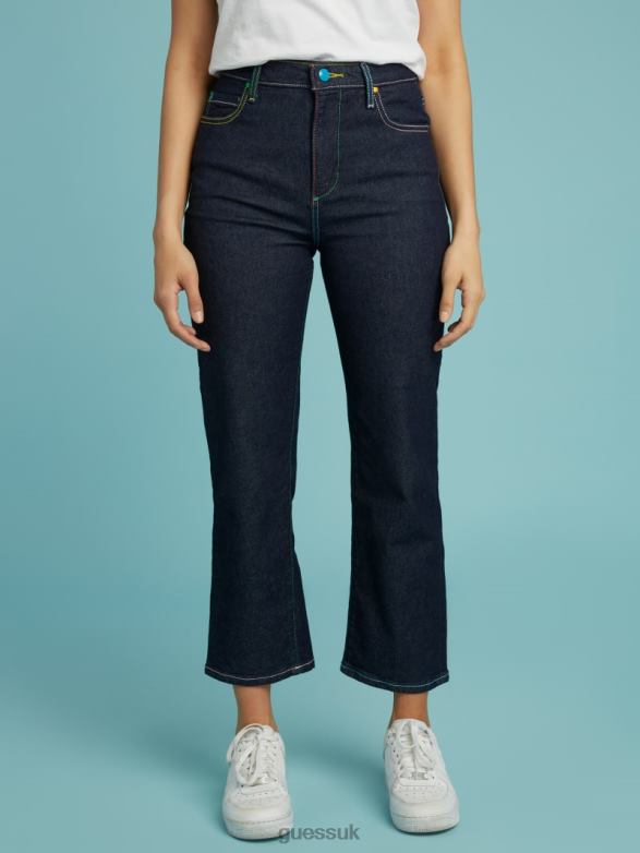 GUESS Unisex FriendsWithYou Super High-Rise Jeans Rinse Wash Apparel V28V6161