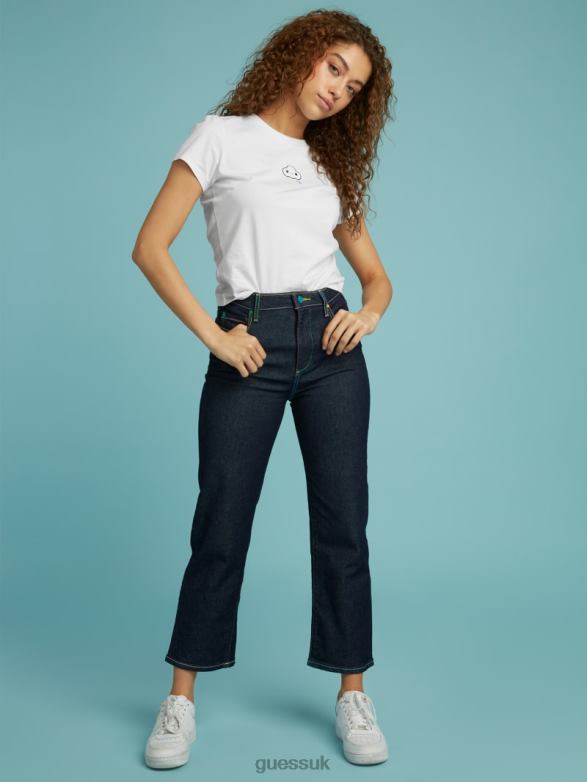 GUESS Unisex FriendsWithYou Super High-Rise Jeans Rinse Wash Apparel V28V6161
