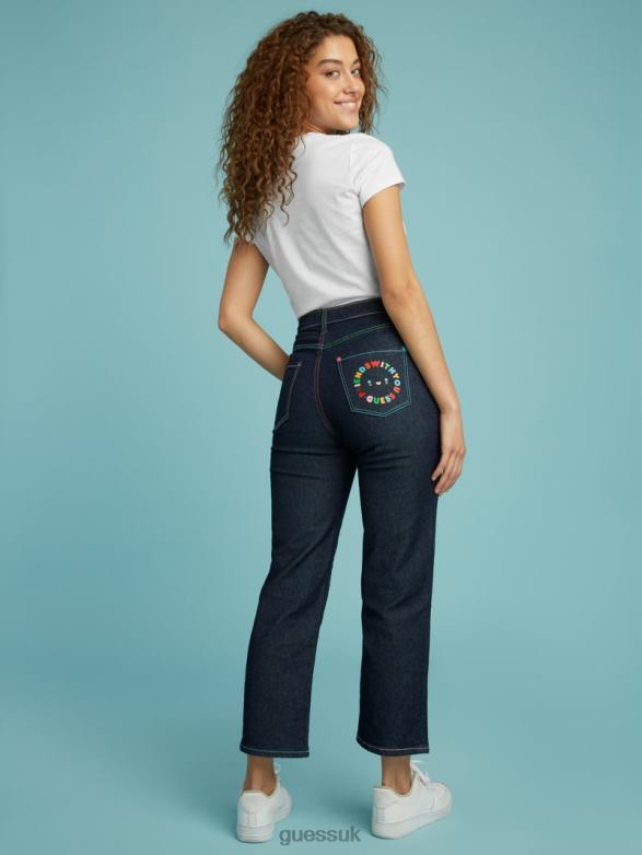 GUESS Unisex FriendsWithYou Super High-Rise Jeans Rinse Wash Apparel V28V6161