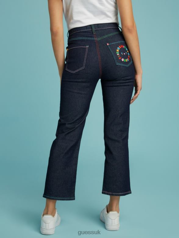 GUESS Unisex FriendsWithYou Super High-Rise Jeans Rinse Wash Apparel V28V6161