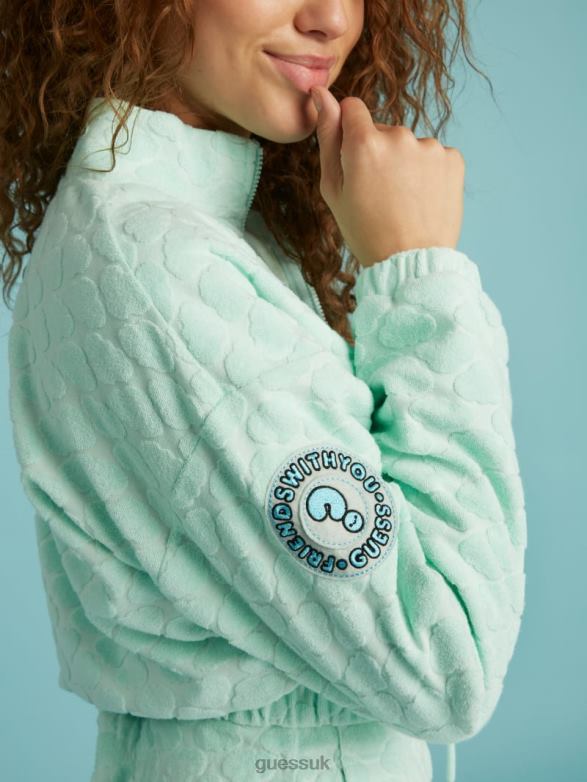 GUESS Unisex FriendsWithYou Zip-Up Jacket Fwy Gloomy Blue Apparel V28V61846