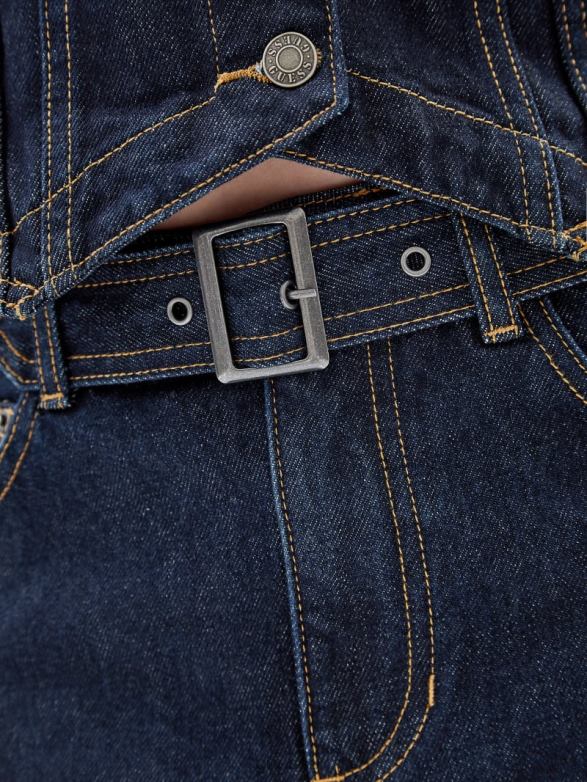 GUESS Unisex Originals Belted Denim Skirt Go Vintage Dark Wash Apparel V28V6136