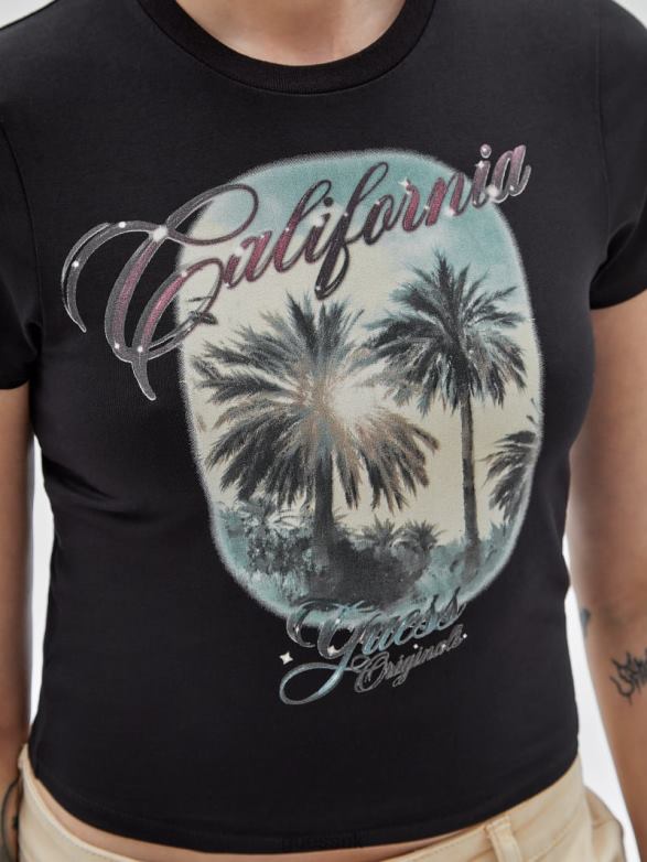 GUESS Unisex Originals California Baby Tee Black Apparel V28V61289