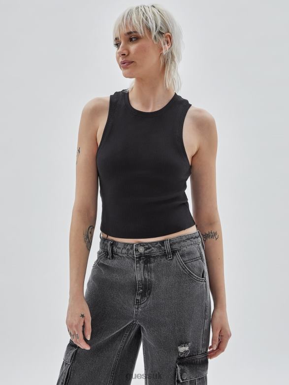 GUESS Unisex Originals Cropped Tank Black Apparel V28V61032