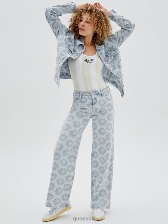 GUESS Unisex Originals Daisy Wide-Leg Jeans Floral Print Apparel V28V679