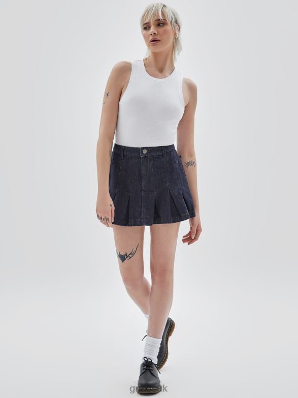 GUESS Unisex Originals Denim Tennis Skirt Go Pleated Dark Wash Apparel V28V6126