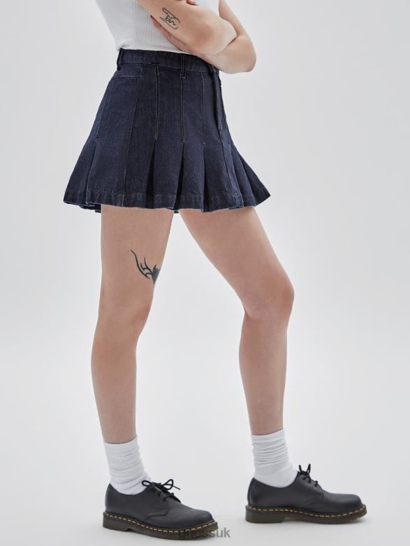 GUESS Unisex Originals Denim Tennis Skirt Go Pleated Dark Wash Apparel V28V6126