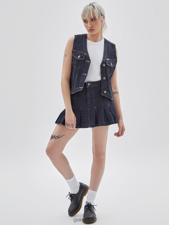 GUESS Unisex Originals Denim Tennis Skirt Go Pleated Dark Wash Apparel V28V6126